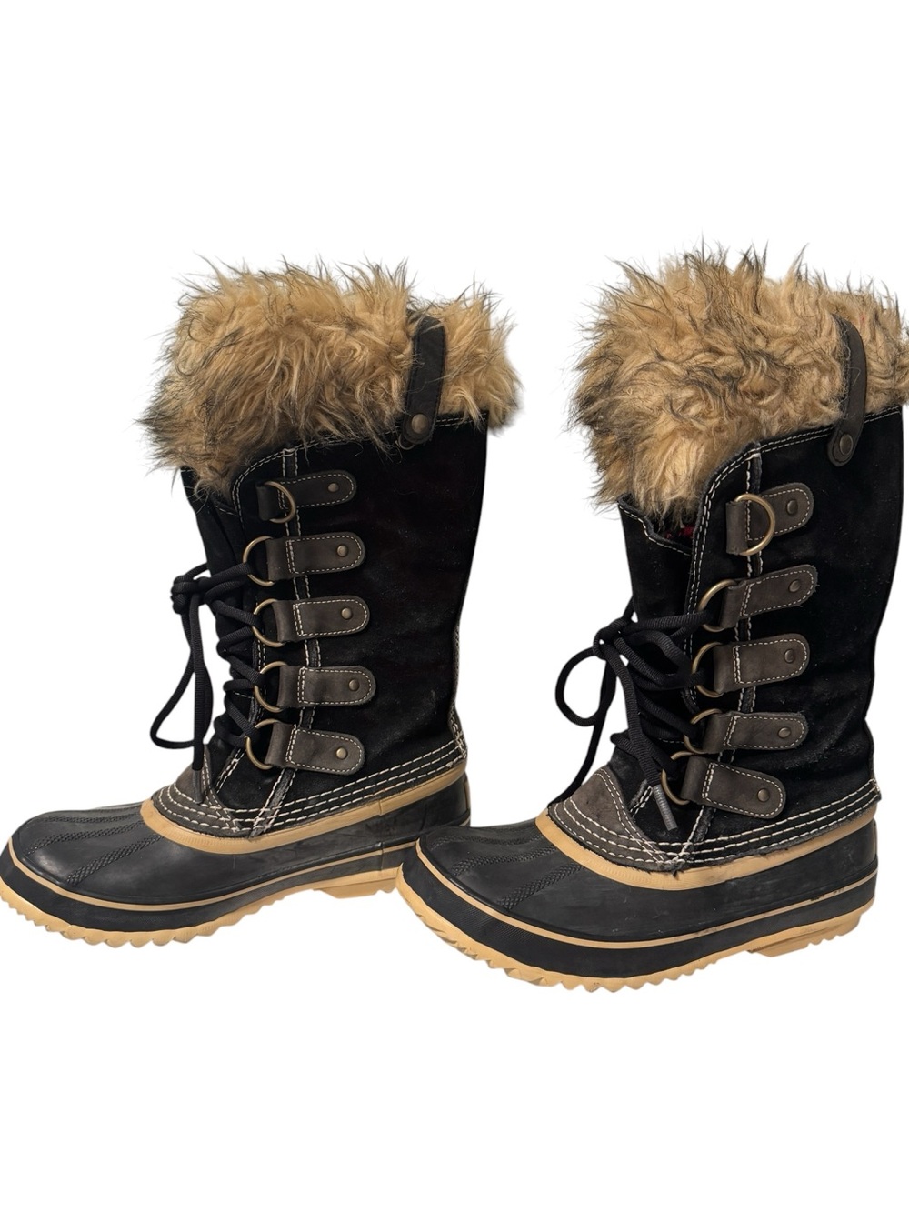 Sorel Joan of Arctic Women’s Black Suede Faux Fur Waterproof Winter Snow Boots